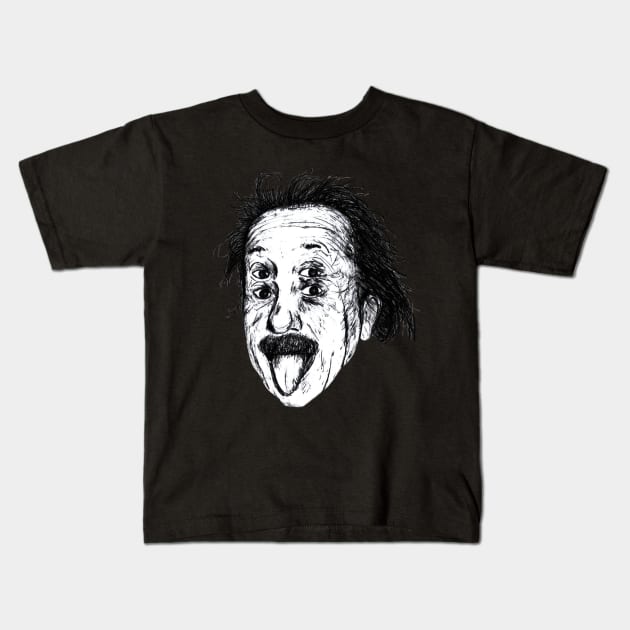 Psychedelic Albert Einstein Kids T-Shirt by momaartist